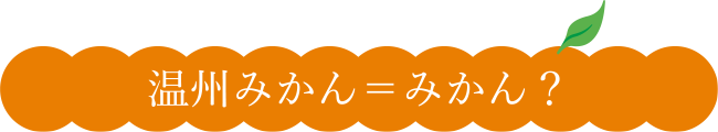 温州みかん＝みかん？